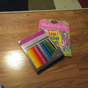 Words to color by and pencils